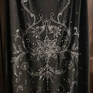 Black strapless cocktail dress